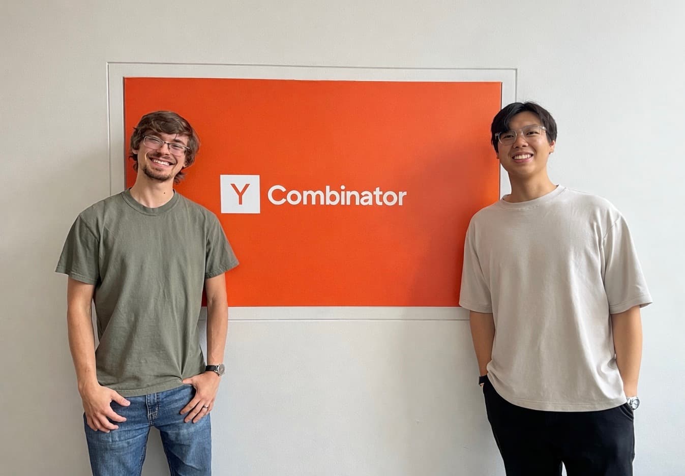 Cole Robertson (left) and Warren Wang (right) at Y Combinator
